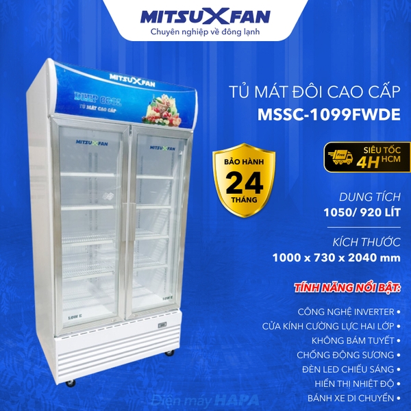 Tủ Mát Cao Cấp MITSUXFAN MSSC-1099FWDE Cao Cấp - Tiết kiệm điện - Hàng Chính Hãng