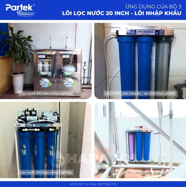 Lõi Lọc Sợi Quấn PARTEK P2005-PP 20 inch, 1-5 micron cao cấp