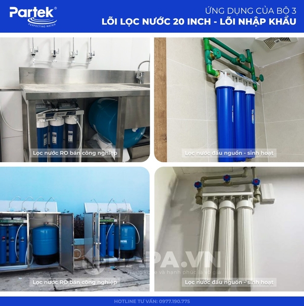 Lõi Lọc Than Hoạt Tính 20 inch PARTEK GAC P20-OCB cao cấp