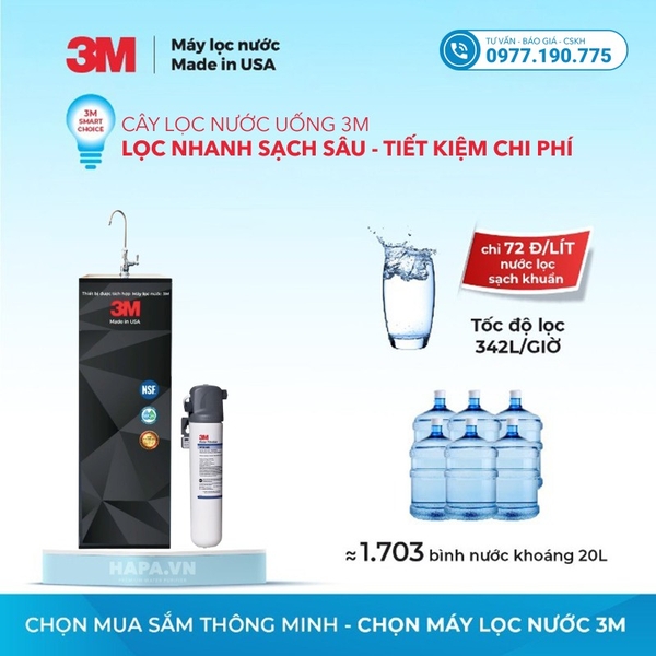 Cây Lọc Nước Uống 3M Không Dùng Điện - Bộ lọc nhập khẩu Mỹ