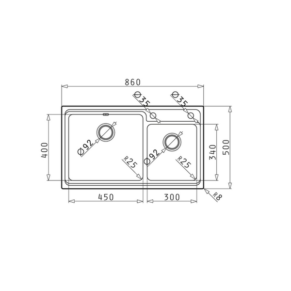 Bồn Rửa Chén Bosch - Pyramis HMH.107149230 STUDIO (86X50) 2B