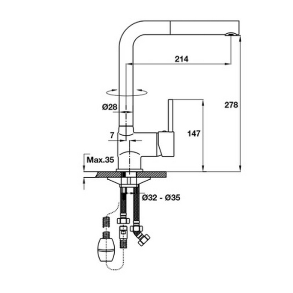 Vòi Rửa Chén Hafele 570.51.280