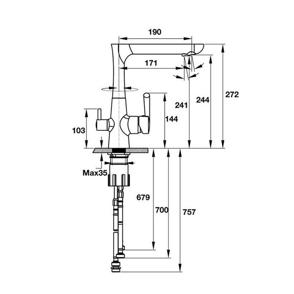 Vòi Rửa Chén Hafele Brontes 570.51.070