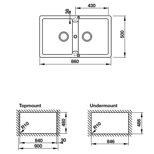 Chậu Đá Hafele GALBA HS-GD8650 - Màu Kem 570.36.400