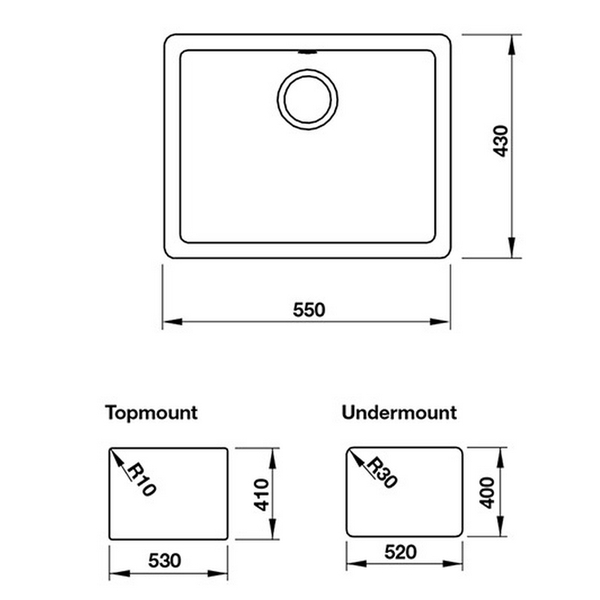Chậu Đá Hafele GALBA HS-GS5543 - Màu Xám 570.35.530