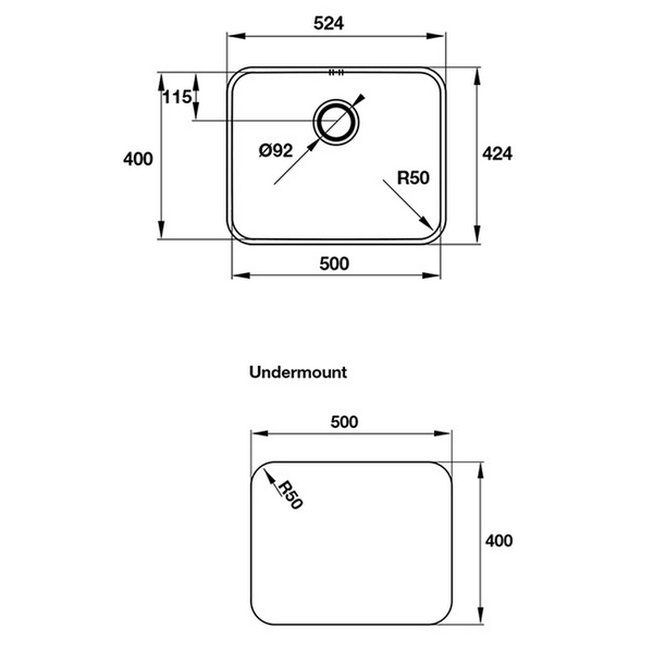 Chậu Rửa Chén Inox Hafele - HELIAN 1B 565.86.331