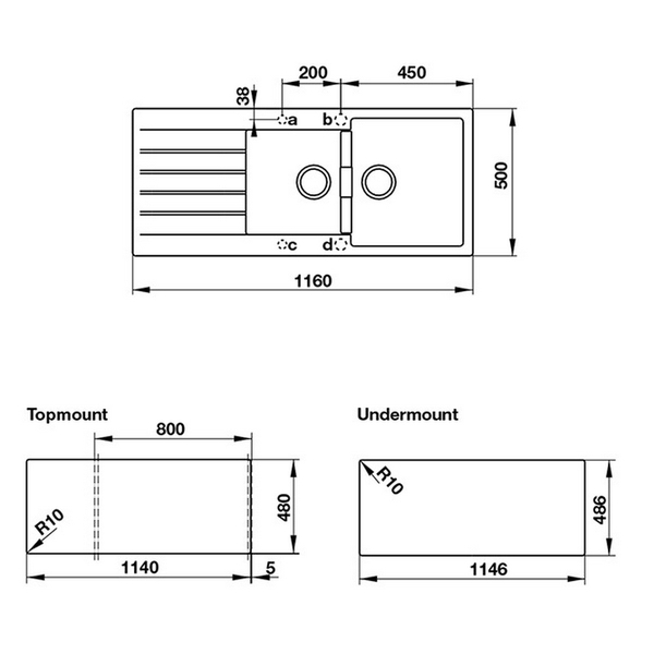 Chậu Rửa Chén Hafele HS-GDD11650 570.35.370 - 570.35.470 - 570.35.570