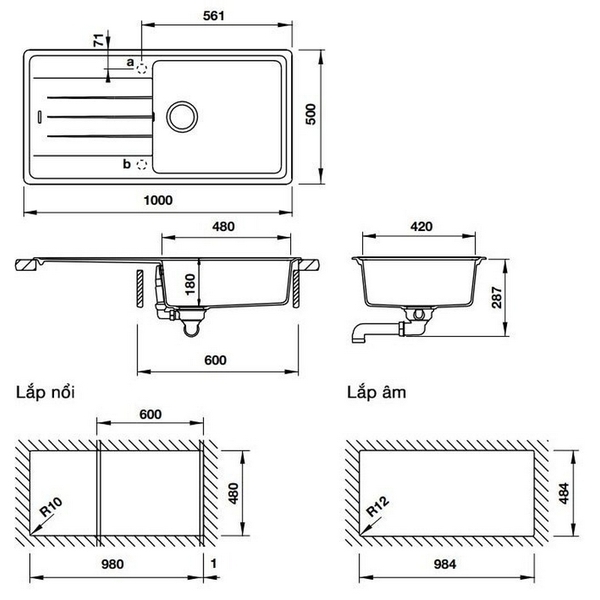 Chậu Rửa Chén Hafele HS-GSD10050 570.32.330