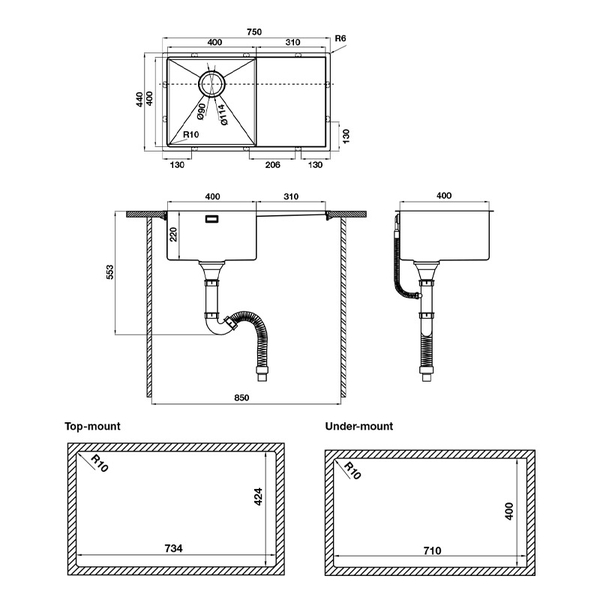 Chậu Rửa Chén Hafele HS21-SSN1S90 567.94.020