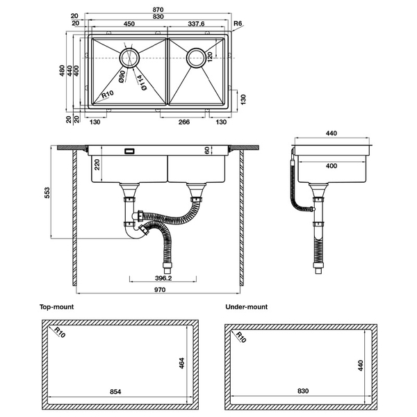 Chậu Rửa Chén Hafele HS21-SSN2S90 567.94.030