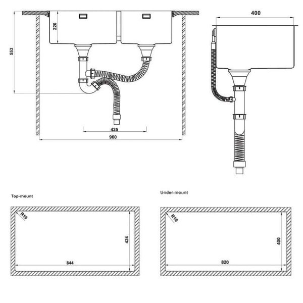 Chậu Rửa Chén Hafele HS21-SSN2S90 567.96.310