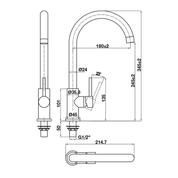 Vòi Rửa Chén Hafele HT21-CC1F245C 577.55.270, HT21-CC1F245U
