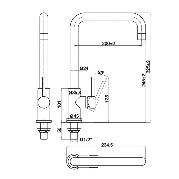 Vòi Rửa Chén Hafele HT21-CC1F245C 577.55.270, HT21-CC1F245U