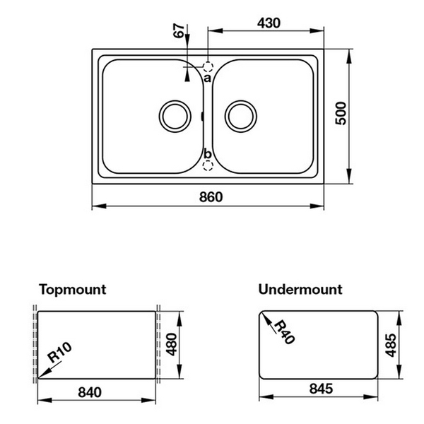 Chậu Đá Hafele JULIUS HS-GD8650 - Màu Đen 570.35.380