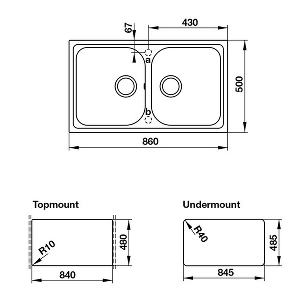 Chậu Đá Hafele JULIUS HS-GD8650 570.35.480 / 570.35.580