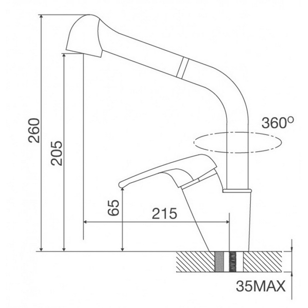 Vòi Rửa Chén Malloca K119T4 Dây Rút Nóng Lạnh