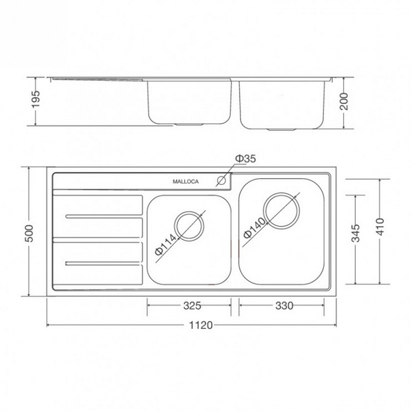 Chậu Rửa Chén Malloca MS 1027L NEW Inox 304