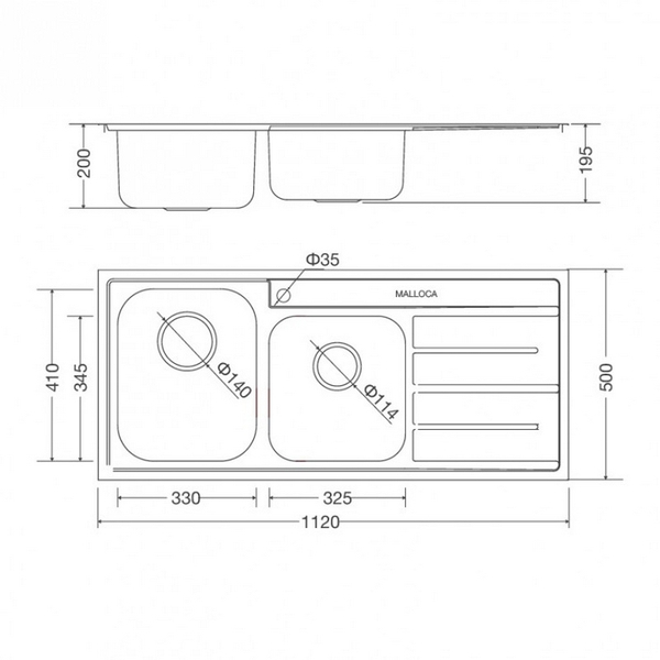 Chậu Rửa Chén Malloca MS 1027R NEW Inox 304