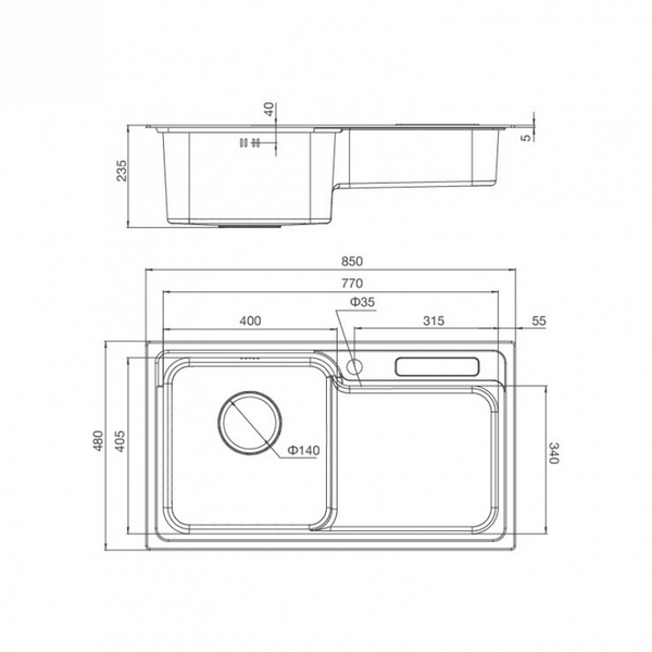Chậu Rửa Chén Malloca MS 1028D Inox 304