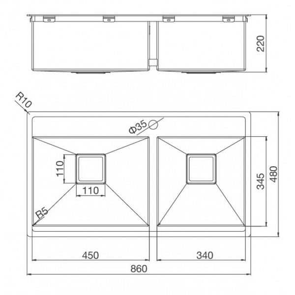 Bồn Rửa Chén Malloca MS 6304T Inox 304