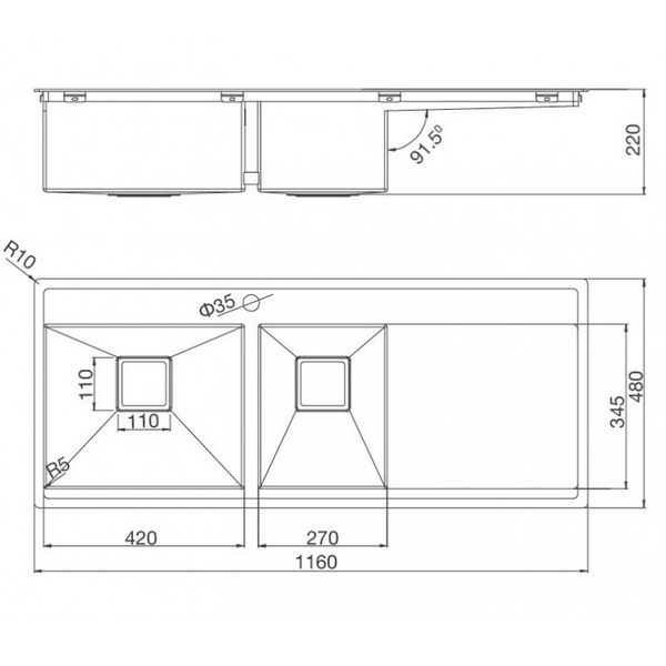Chậu Rửa Chén Malloca MS 6306T Inox 304