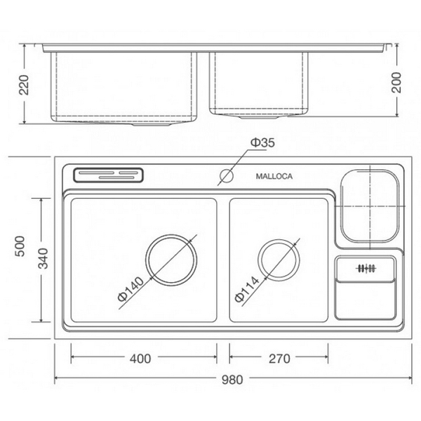 Chậu Rửa Chén Malloca MS 8804 Inox 304