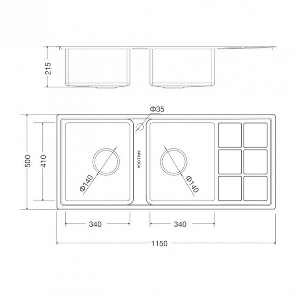 Chậu Rửa Chén Malloca MS 8815R Inox 304 (Cánh Phải)