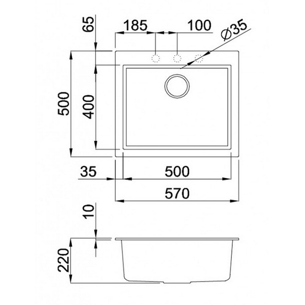 Bồn Rửa Chén Malloca NERO K-10540 Đá Màu Đen
