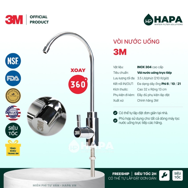 Vòi Nước Uống 3M™ Aqua-Pure™ Cao Cấp (Mẫu Mới)