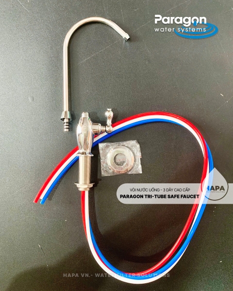 Vòi Nước Uống PARAGON 3 Dây - INOX 304 Cao Cấp, Không Gỉ, Tiêu Chuẩn NSF Mỹ