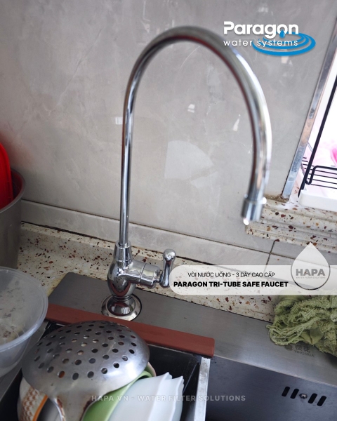 Vòi Nước Uống PARAGON 3 Dây - INOX 304 Cao Cấp, Không Gỉ, Tiêu Chuẩn NSF Mỹ