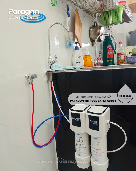 Vòi Nước Uống PARAGON 3 Dây - INOX 304 Cao Cấp, Không Gỉ, Tiêu Chuẩn NSF Mỹ