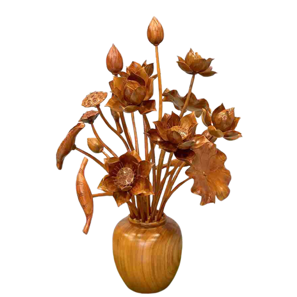 Bình sen gỗ hương SH01