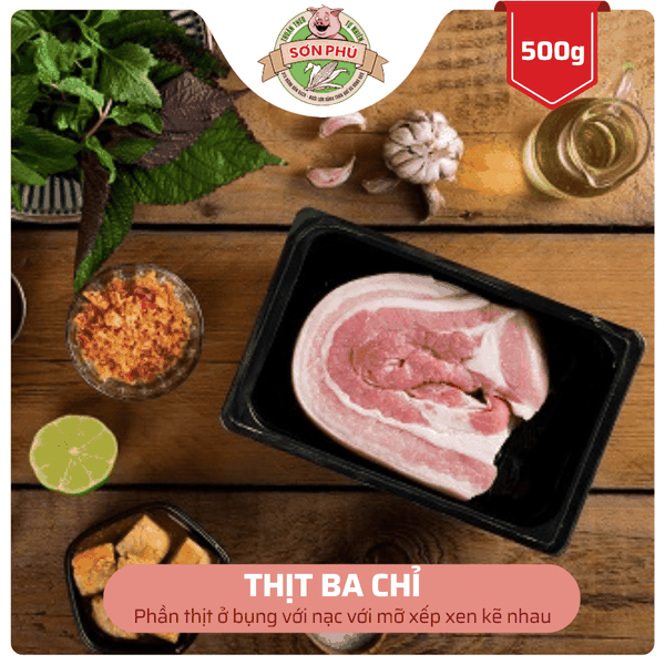 Ba chỉ lợn trùn quế 500gr