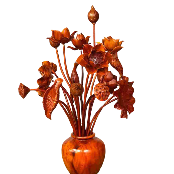 Bình sen gỗ hương SH03