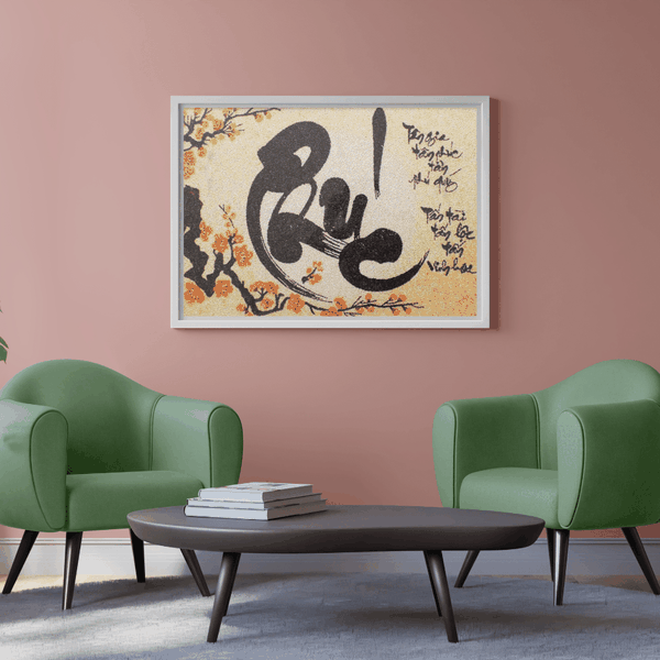 Tranh gạo nghệ thuật 45 cm x 50 cm