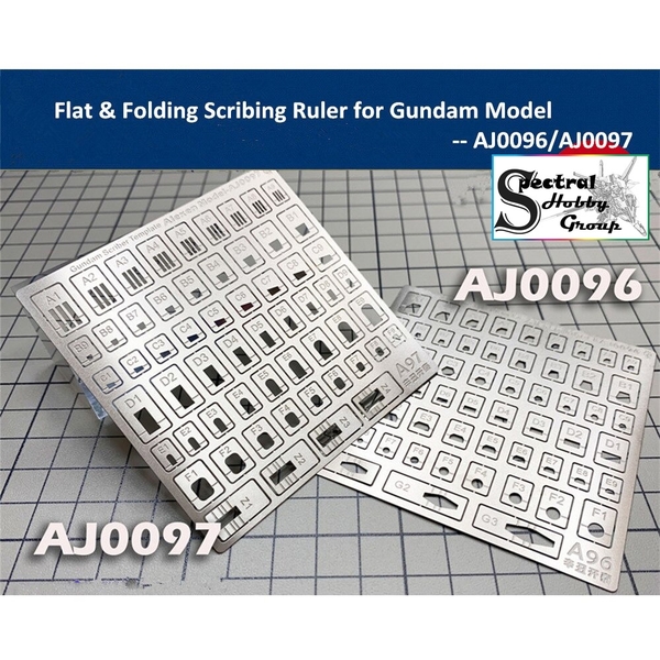 Dụng cụ hỗ trợ kẻ tạo line ALEXEN metal masking AJ0096 0097 gundam Scriber Template
