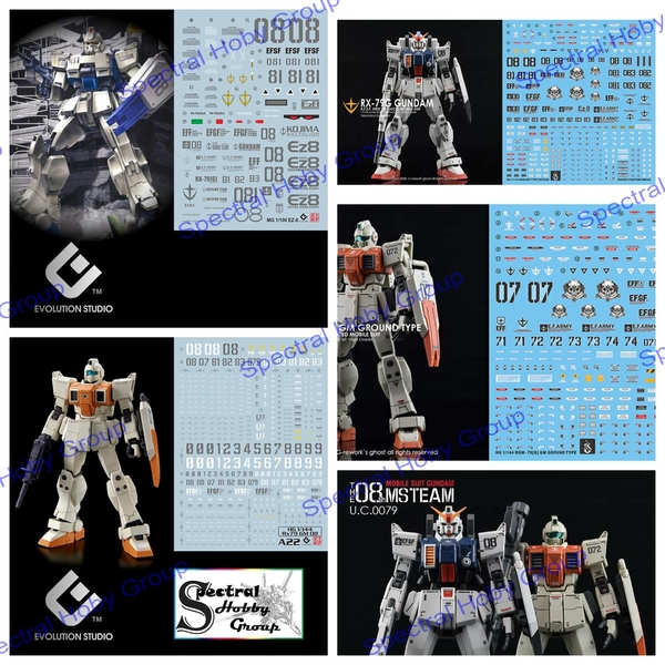 Decal nước dán mô hình MG HG EZ8 RX79 RGM79 08MS GM - Water sticker các loại