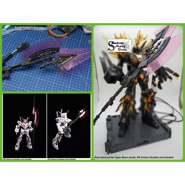 Phụ kiện lắp ráp PG 1/60 HYPER BEAM JAVELIN x2 Tomahawk giáo cho gundam Unicorn Banshee Phenex