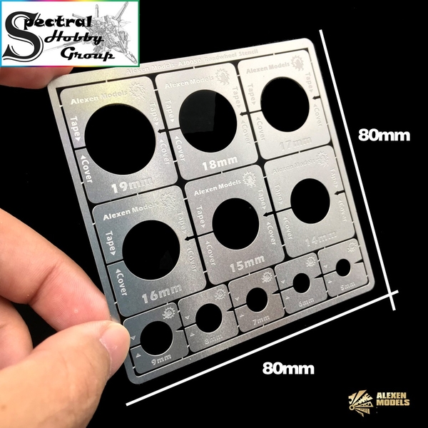 Dụng cụ mô hình Alexen metal masking hình tròn các cỡ AJ0050 model tool hobby