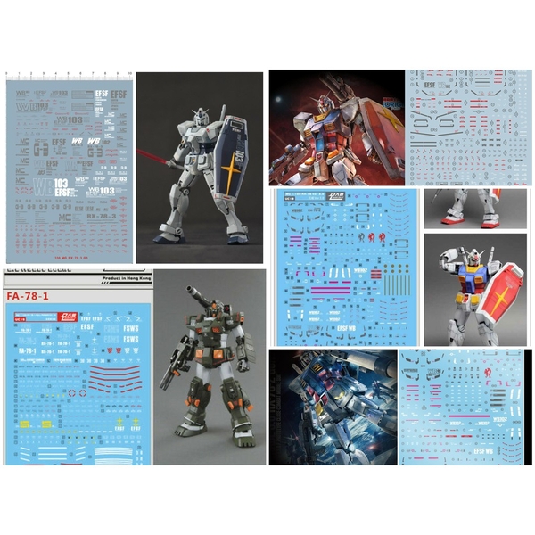 Decal nước dán mô hình MG RX-78-2 G3 Aape FA-78-1 RX78 Water sticker