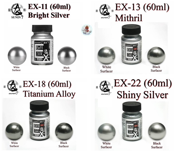 Sơn Sunin EX chất lượng cao màu bạc màu thép Titanium Mithril Silver Shiny