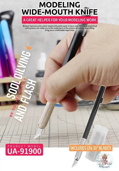 Dao mô hình kỹ thuật UStar Wide Pen Knife (6mm) with 15 blades UA91900