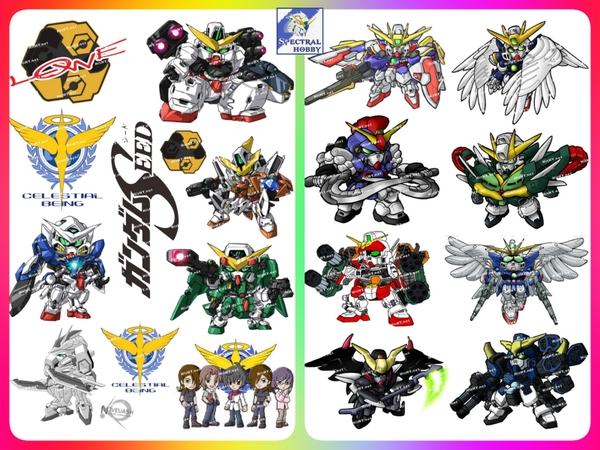 Decal lụa silk sticker F0083-02/03 gundam Cartoon Animation cho Laptop Mobile Phone vật dụng