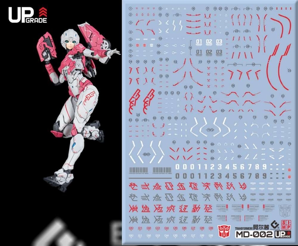 Decal nước dán Transformer Arcee Flame Toys Furai water sticker