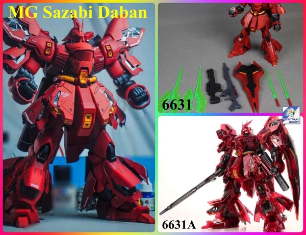 Mô hình lắp ráp MG 1/100 Sazabi ver KA 6631 / Clear red 6631A Daban