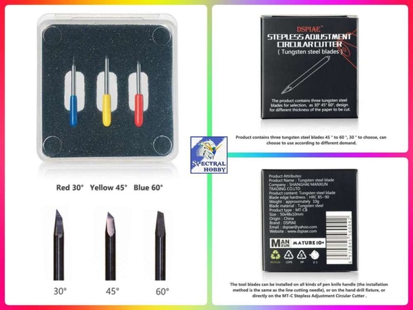 Dụng cụ Dspiae MT-CB Stepless Circular Cutter Tungsten Steel Blades 3 mũi dao cắt tròn