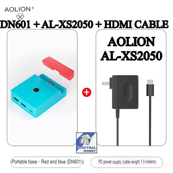 AOLION DN601 dock switch + XS2050 DC adapter + HDMI cable