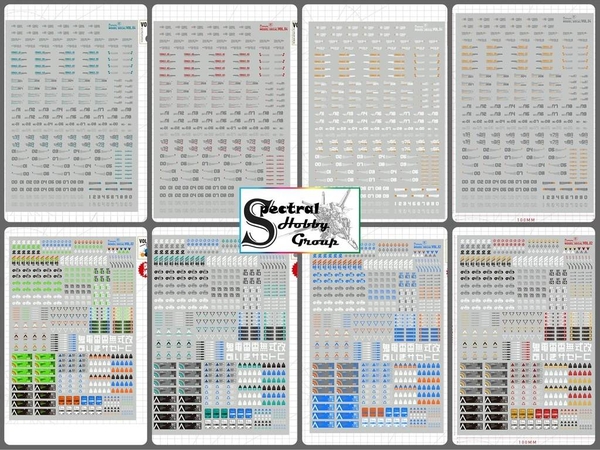 Decal nước dán mô hình Vol2 Vol4 số chữ huỳnh quang UV Warning Caution number Hobby Mio các loại