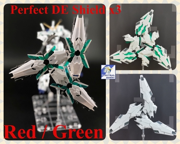 Phụ kiện lắp ráp Perfect DE Enhanced Shield x3 + bộ kết nối + 3 action base figure cho 1/144 HG RG Unicorn
